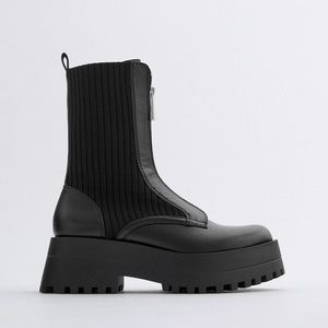 LOW HEELED SOCK-STYLE ZIP ANKLE BOOTS Hard to find, sold out